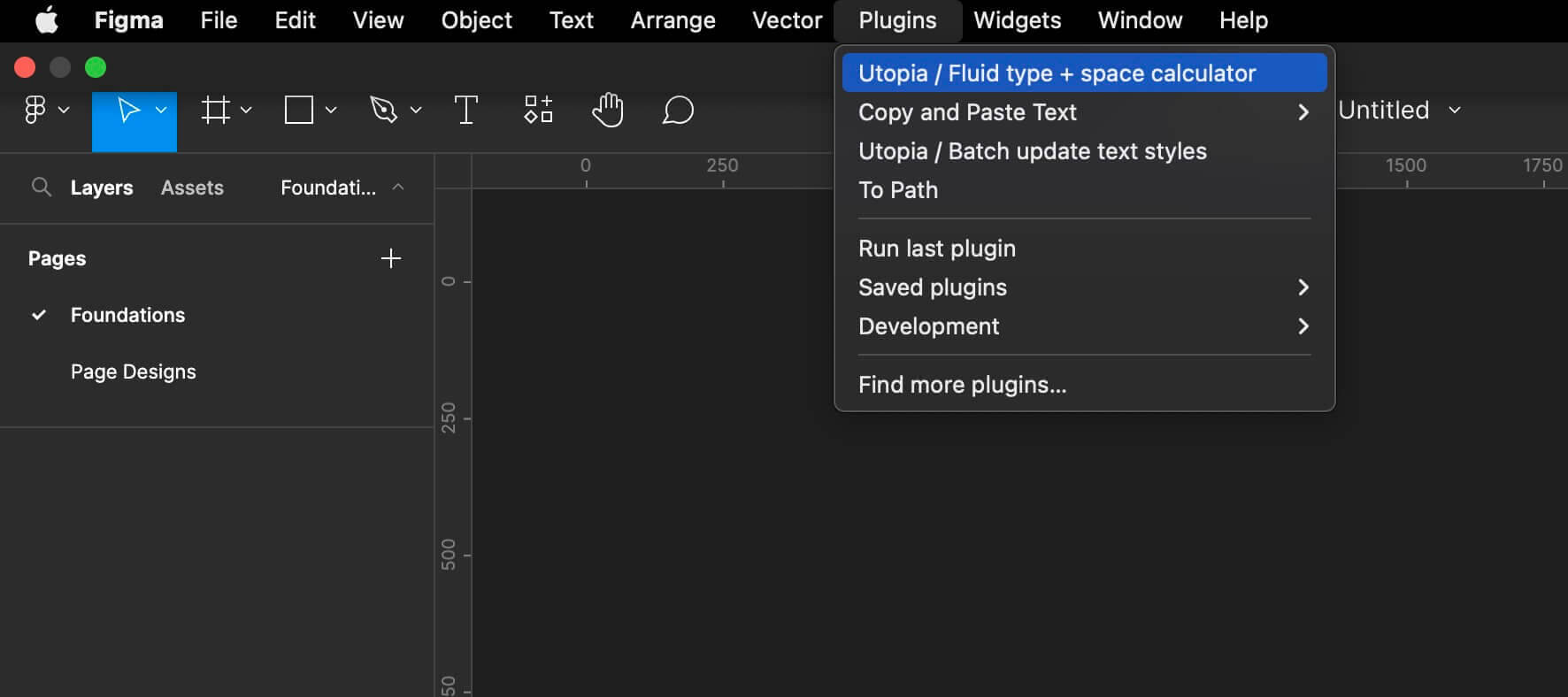 Choose "Utopia / Fluid type + space calculator" from the the Plugins menu